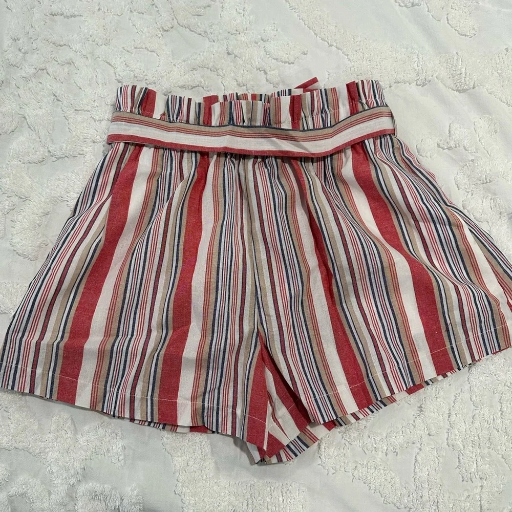 Boho Striped Tie Waist Shorts for Women - Perfect for Spring and Summer Fashion - Picture 5 of 6